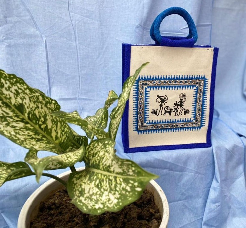 Sustainable and Reusable Indigo Jute Bag