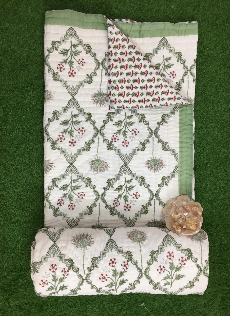 YunikuLondon, handblock paradise Garden Reversible Quilt