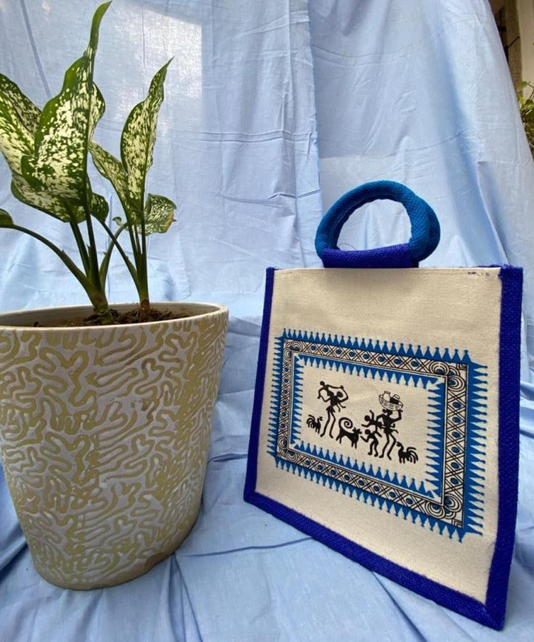 Sustainable and Reusable Indigo Jute Bag