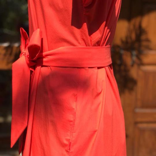 Sustainable fashion beautiful red dress 
