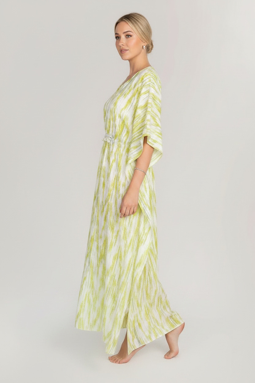 Luxury Shell Dresstan | Abstract Print Viscose