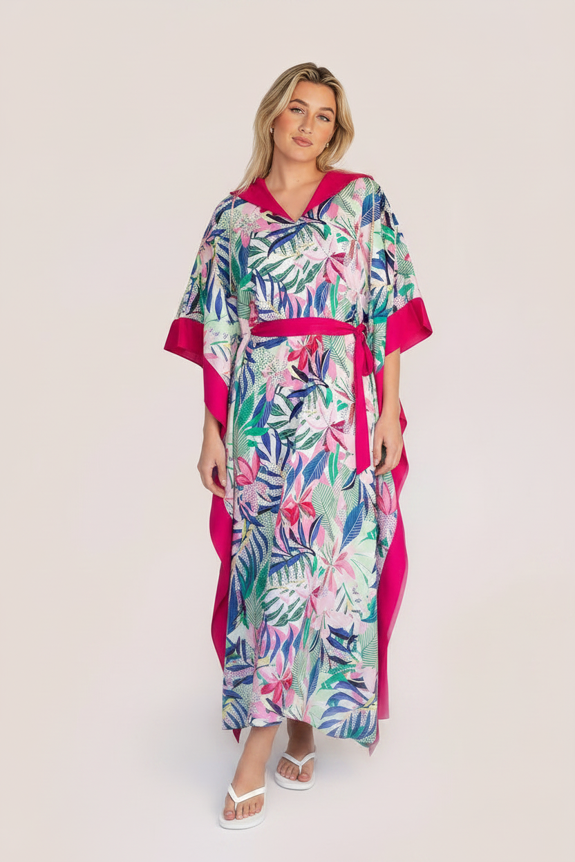 Hooded Dresstan | Multi-Colour Floral Print
