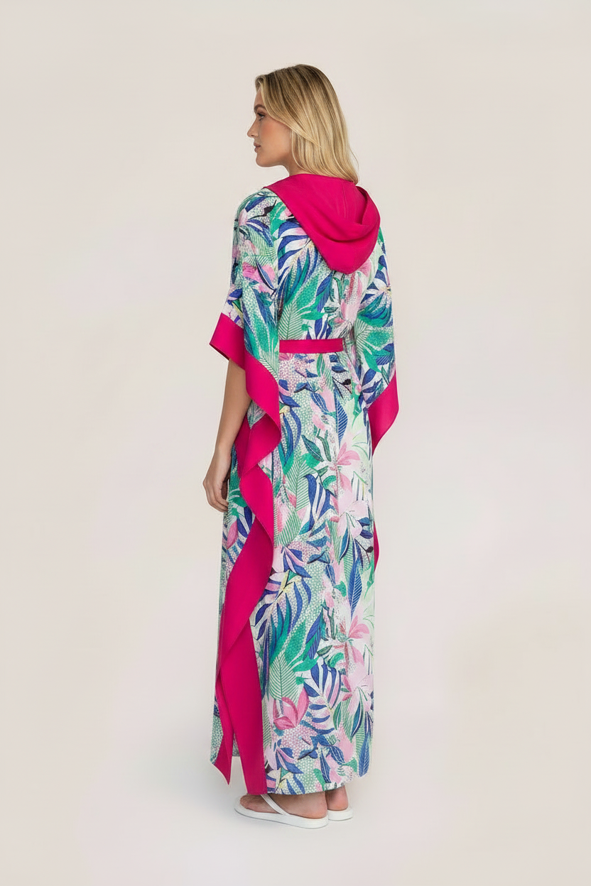Hooded Dresstan | Multi-Colour Floral Print