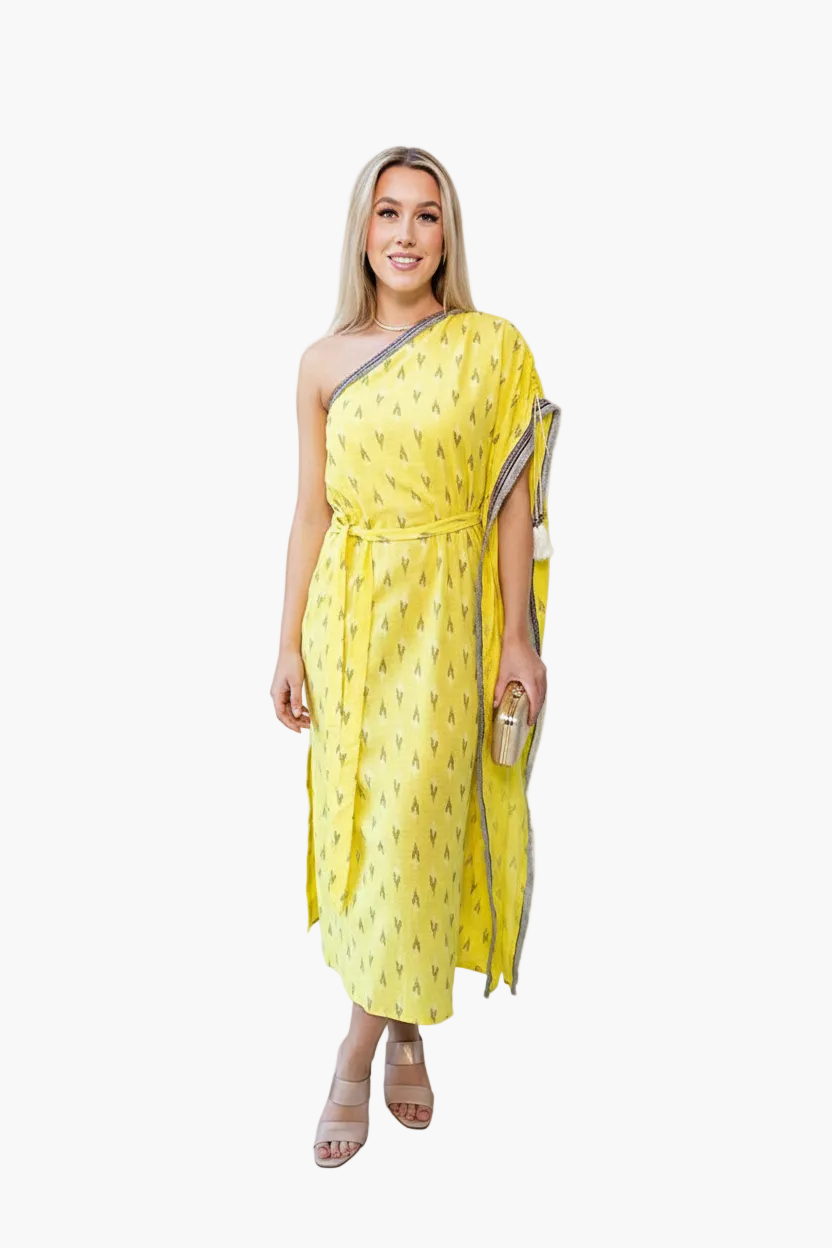 One-Shoulder Sunshine Dresstan | Handloom Cotton