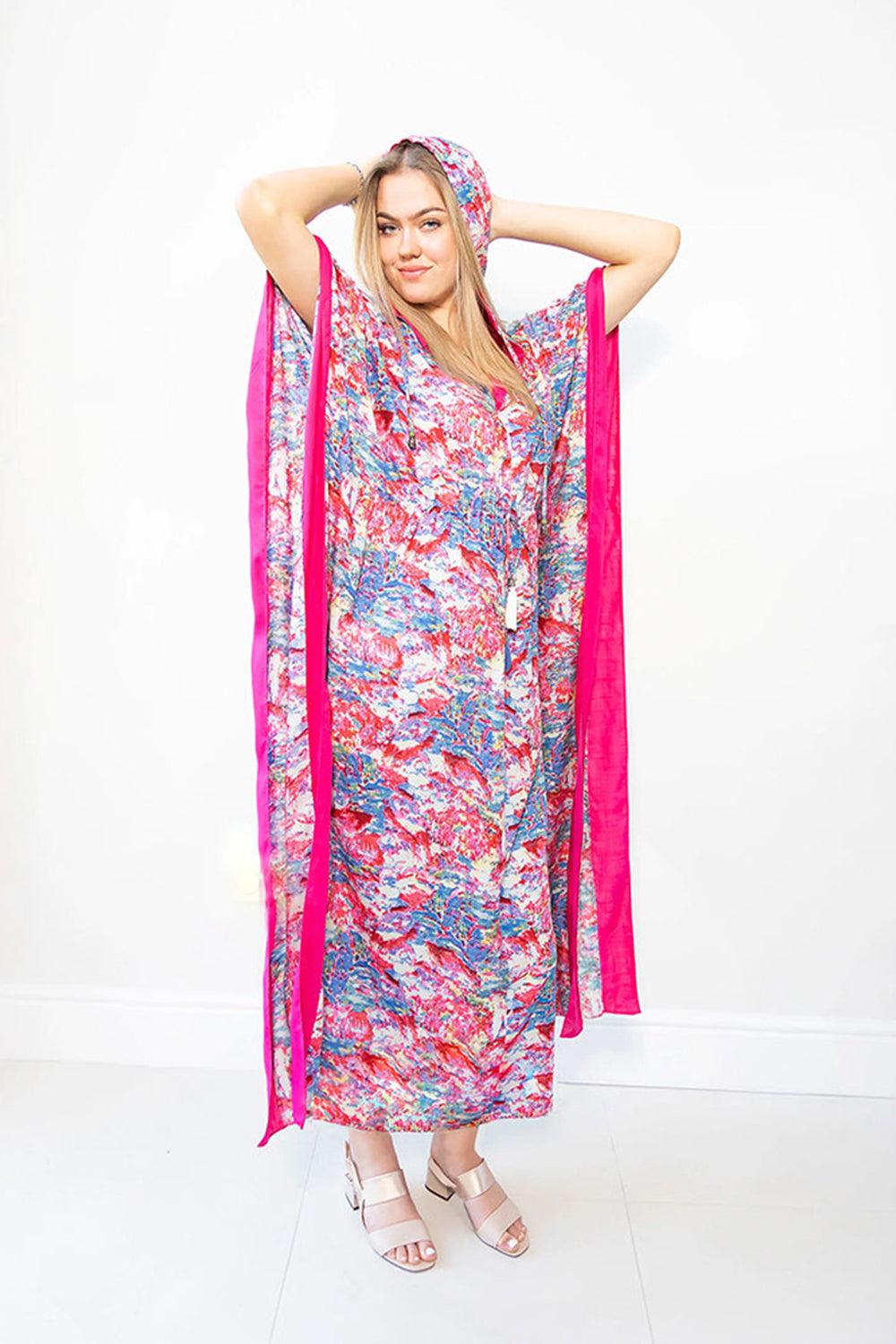 Multi colour Hooded Dresstan - Yuniku London