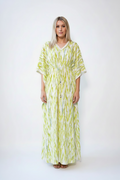 Fringe Maxi Dresstan | Viscose Crepe Drawstring Dress