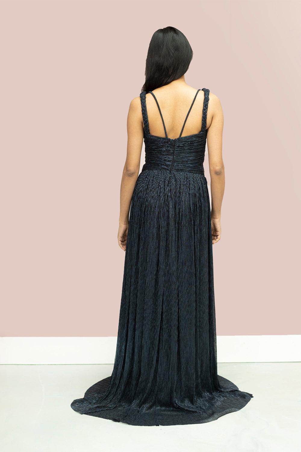 Shimmer Navy Gown - Yuniku London