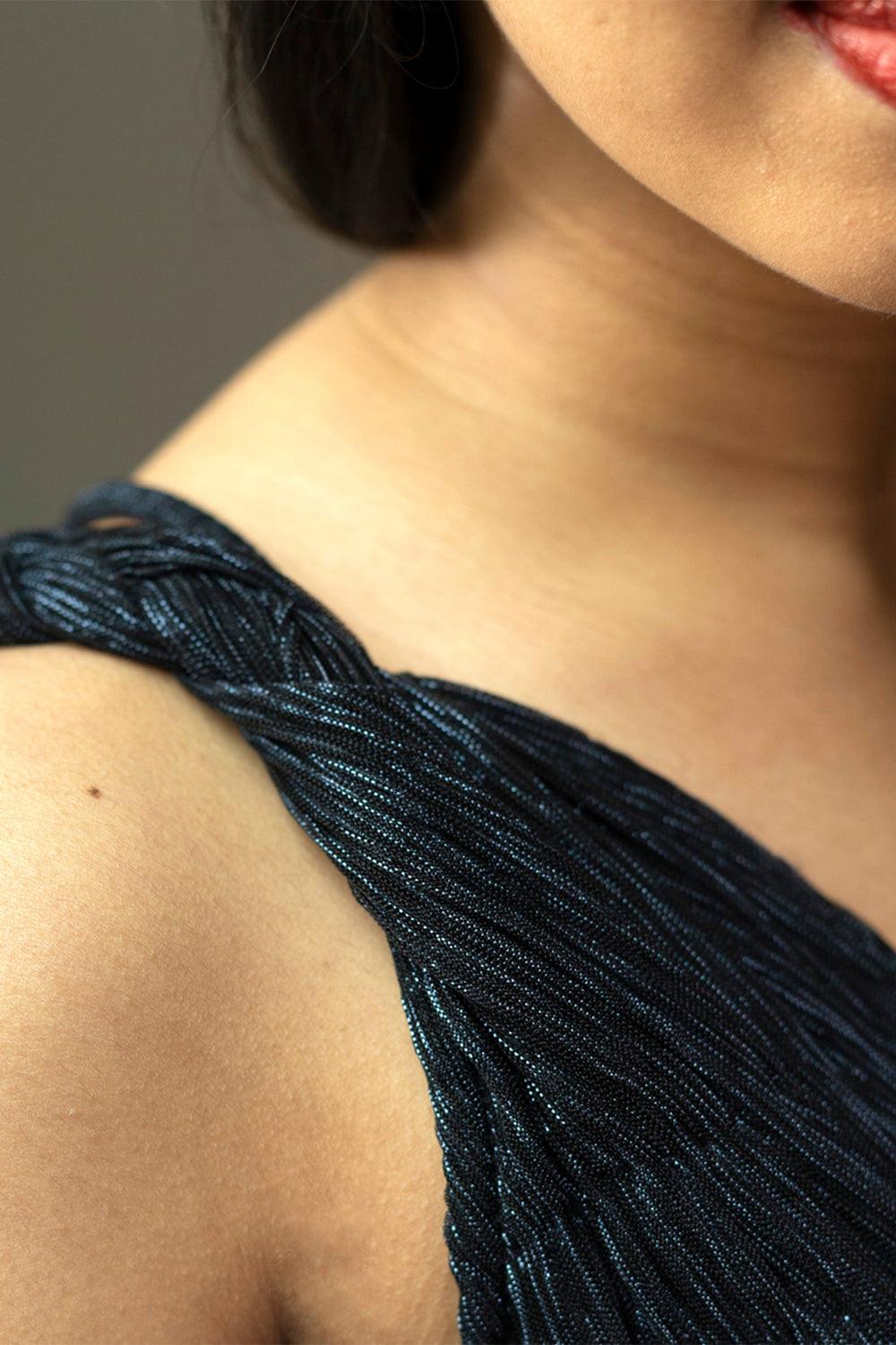 Shimmer Navy Gown - Yuniku London