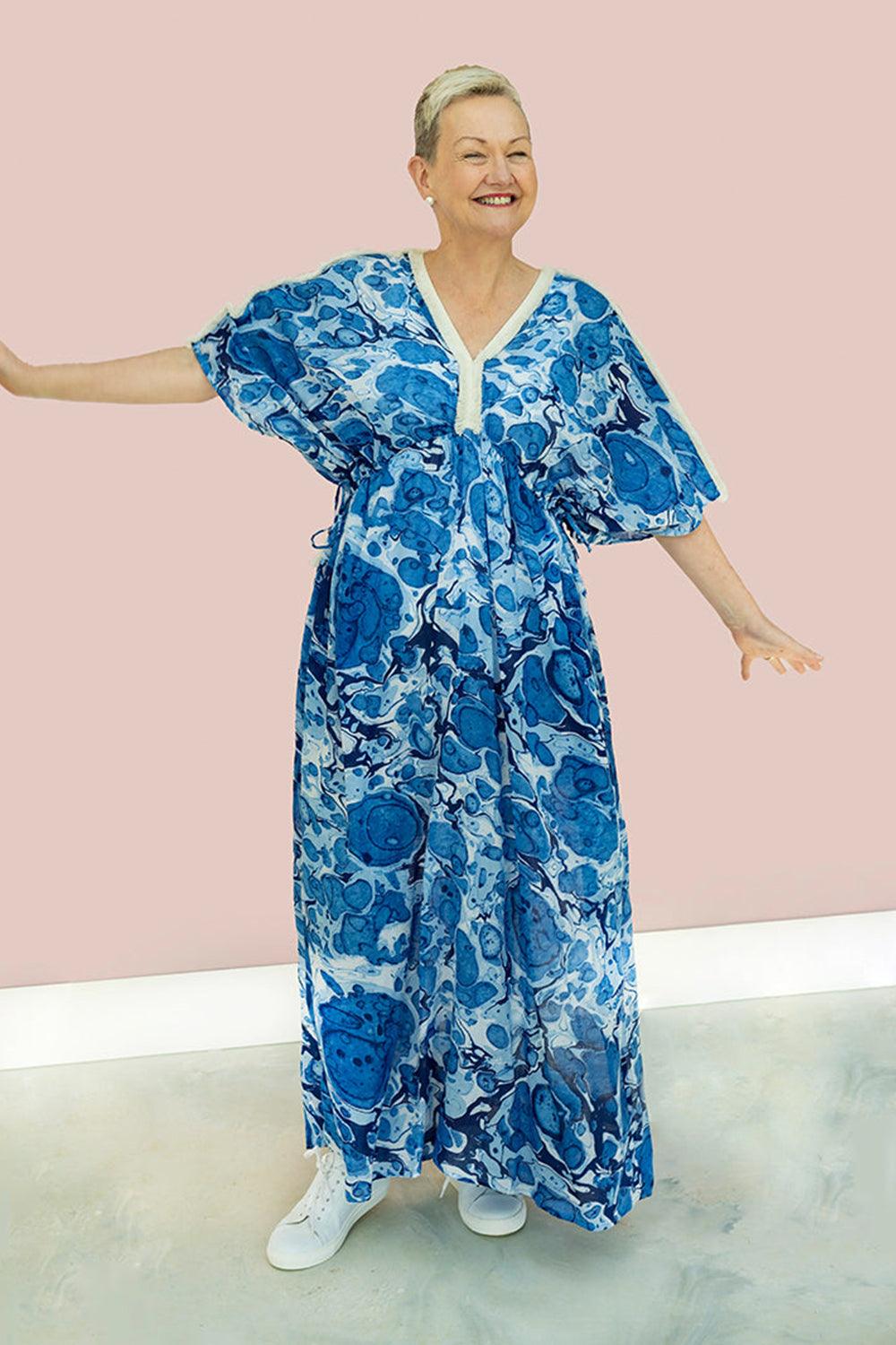 Marble Indigo Dresstan - Yuniku London