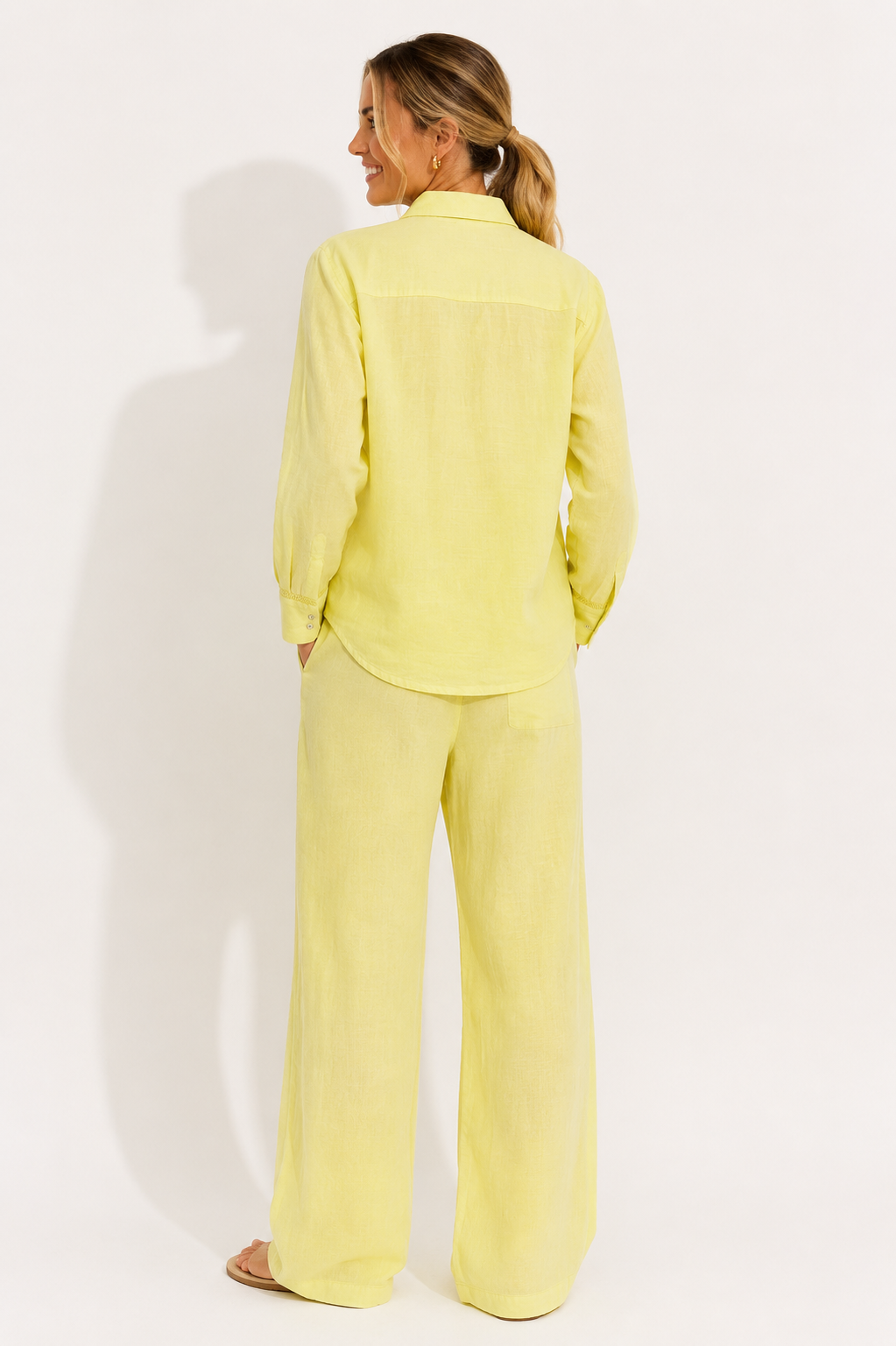 Lemon Linen Blend Co-Ord Set