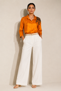 Amber Mashru Silk Embroidered Shirt