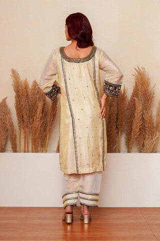 Rosette Ecru Kurta Set - Yuniku London