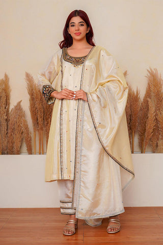 Rosette Ecru Kurta Set - Yuniku London