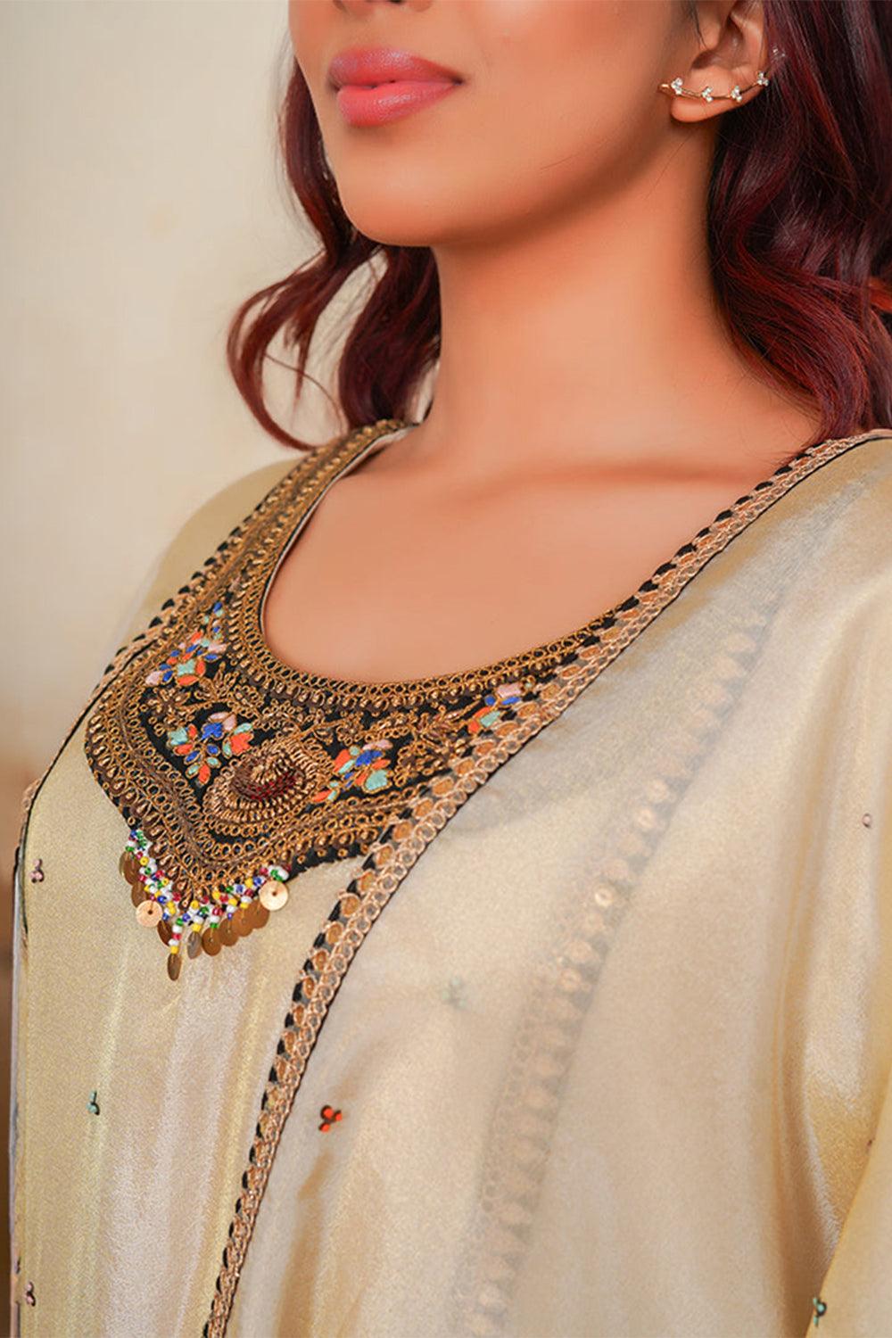 Rosette Ecru Kurta Set - Yuniku London
