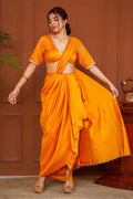Moutarde Drape sari - Yuniku London