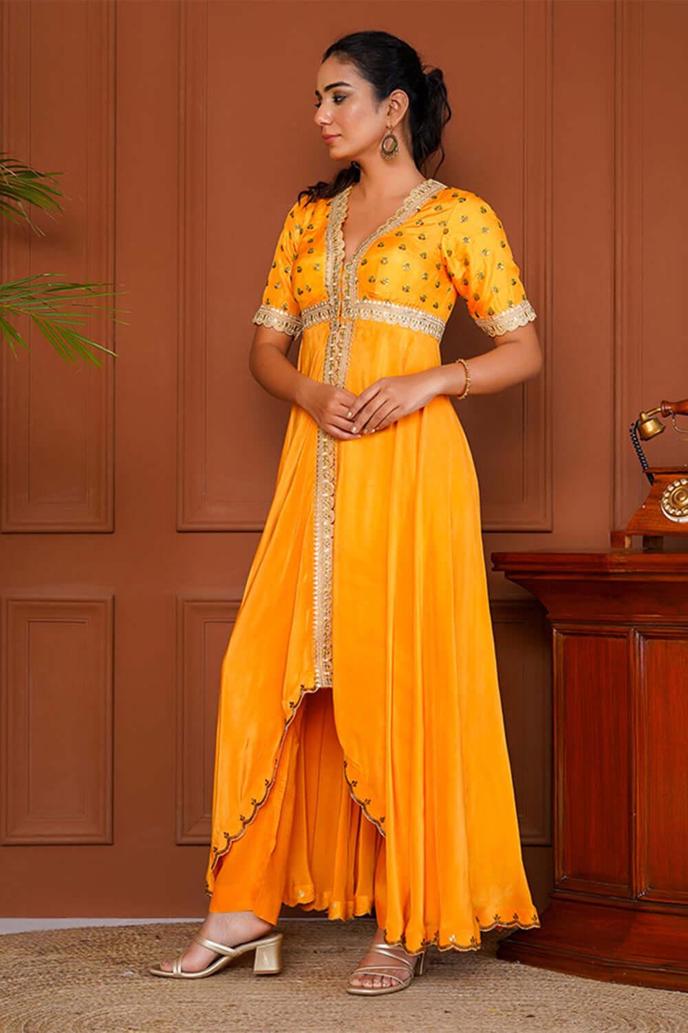 Mustaza High Low Anarkali set - Yuniku London
