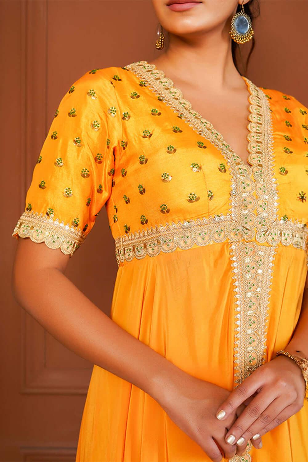 Mustaza High Low Anarkali set - Yuniku London