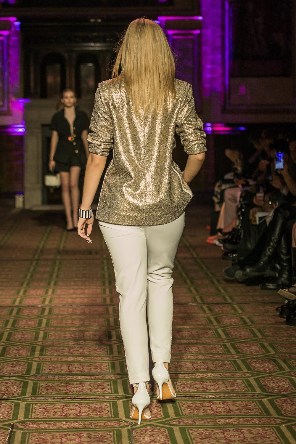 Forever Gold Sequin Ladies Jacket - Yuniku London