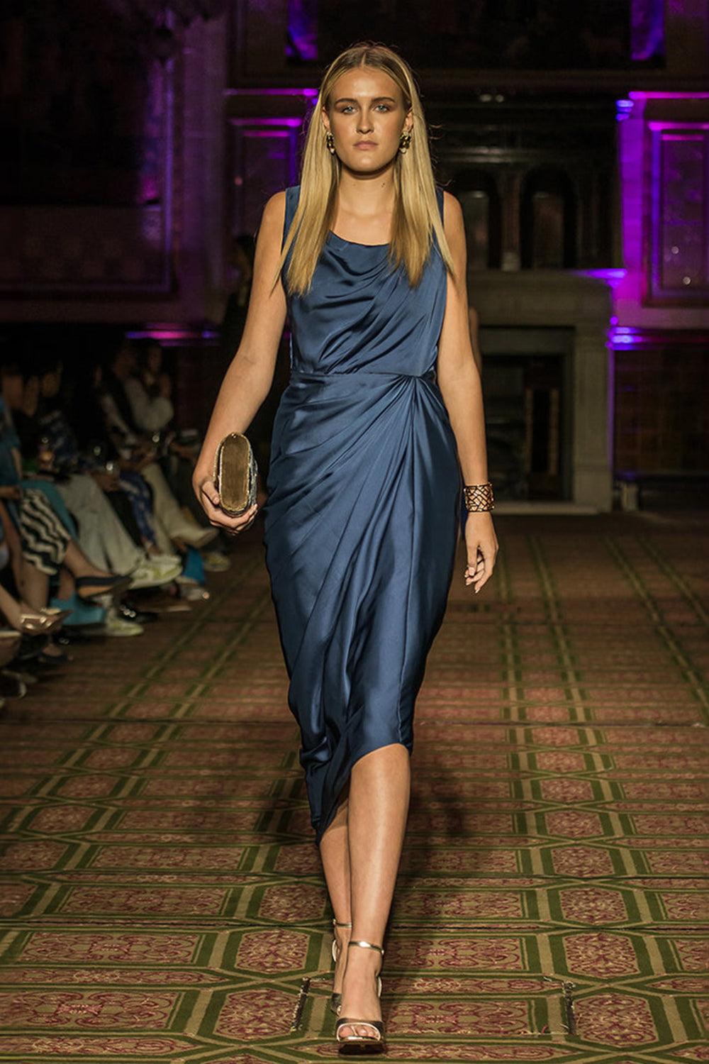 Luxury Drape Maxi Dress - Yuniku London