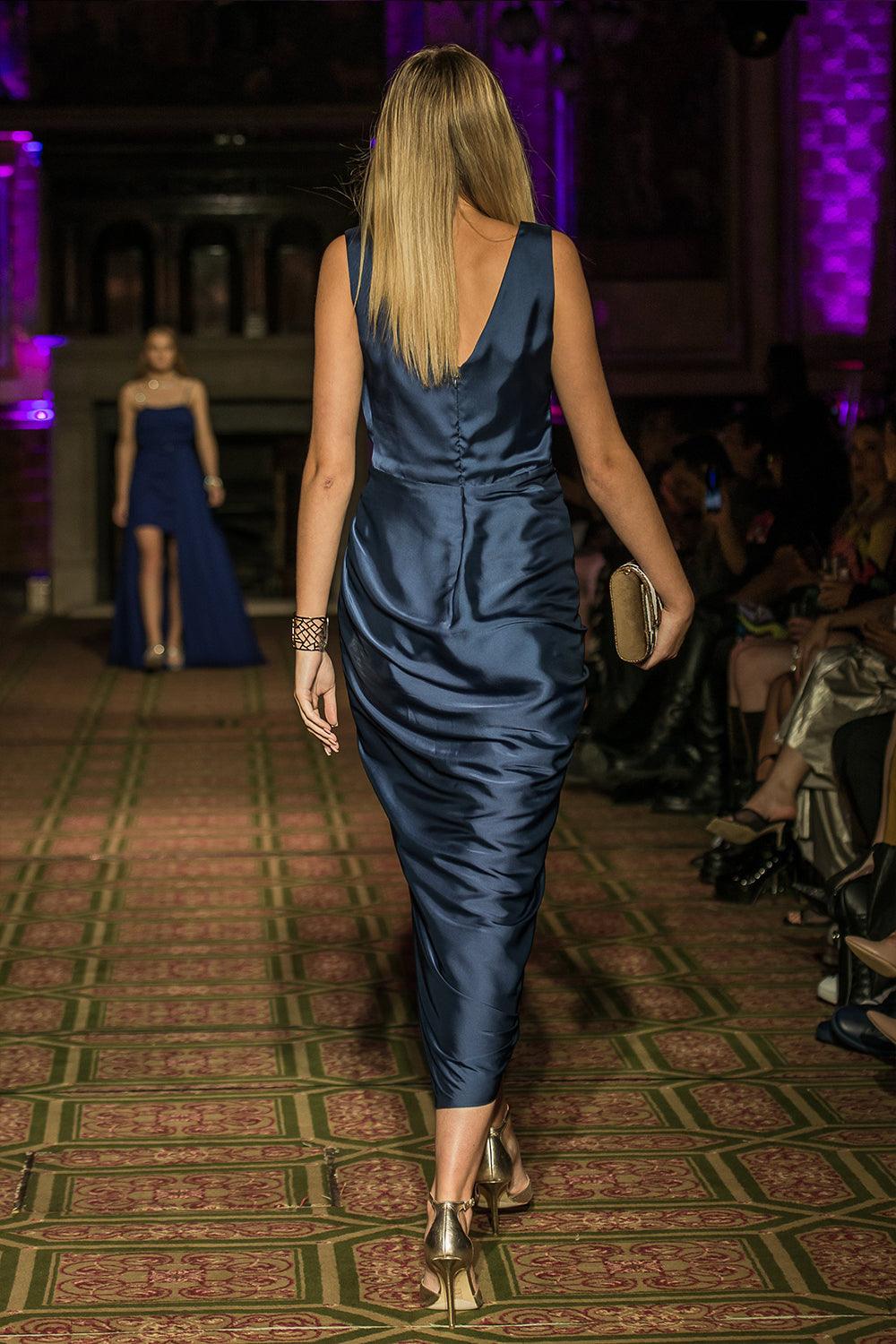 Luxury Drape Maxi Dress - Yuniku London