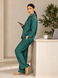 Green Embroidered Silk Co-Ord Set