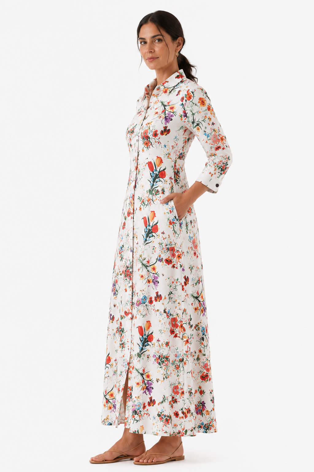 White Floral Maxi Dress