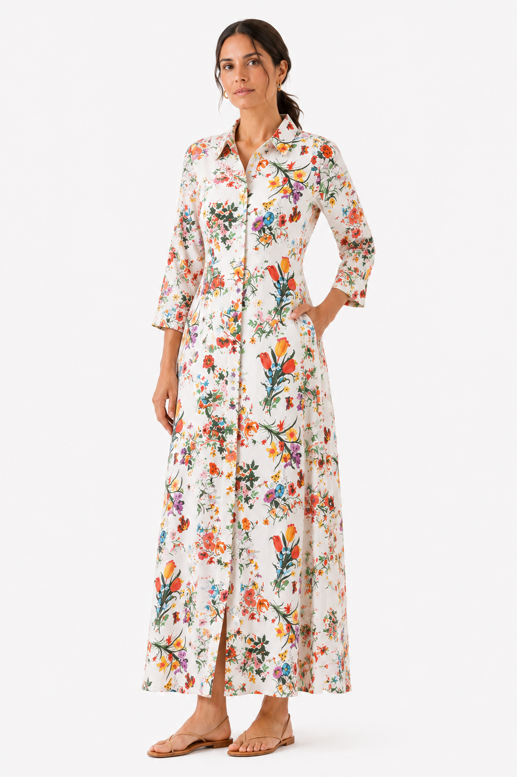 White Floral Maxi Dress