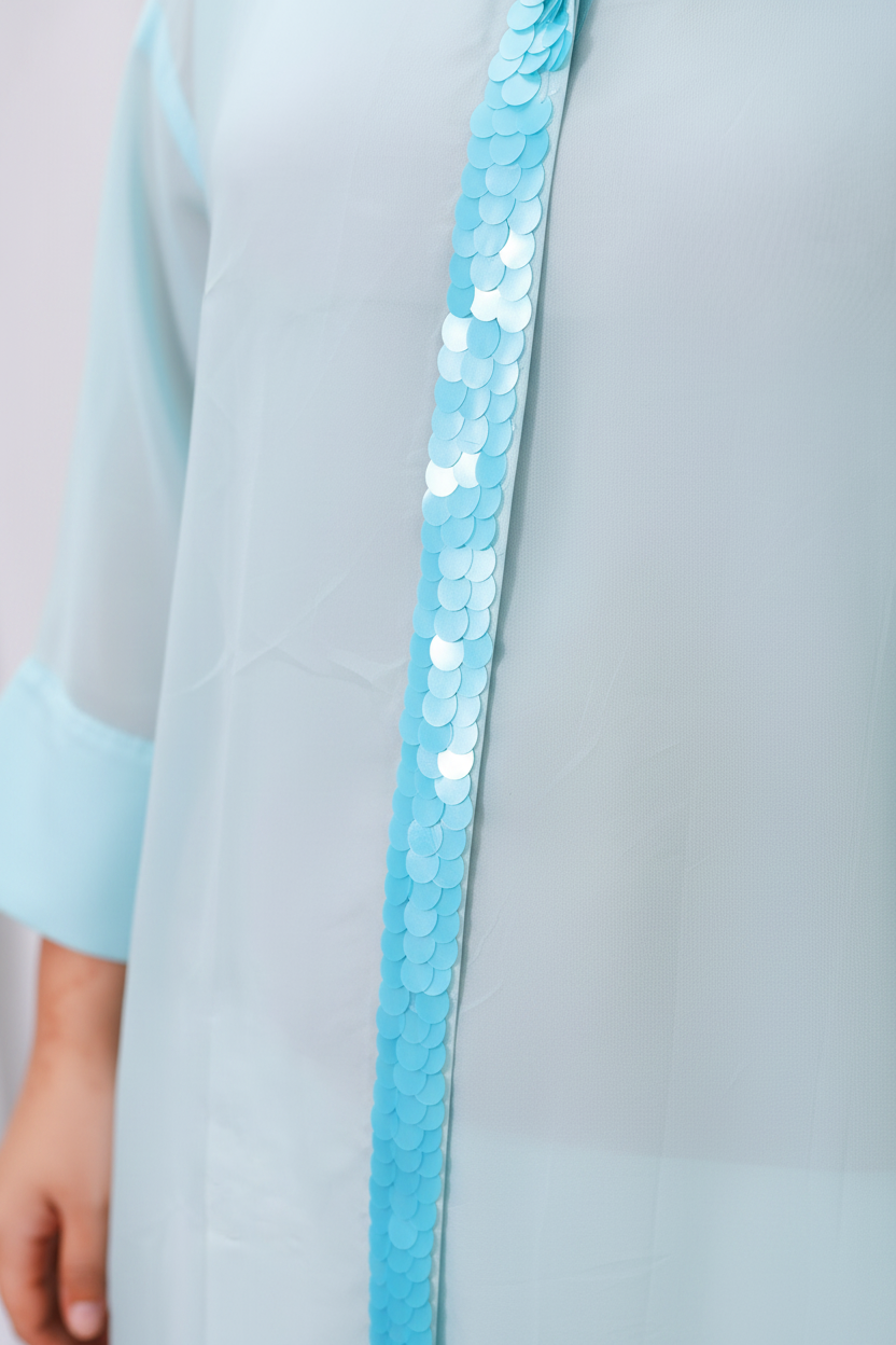 Sea Blue Silk Organza Shirt