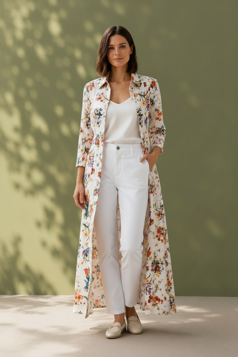 White Floral Maxi Dress