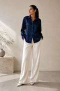 Silk Satin Shirt Classic Collar