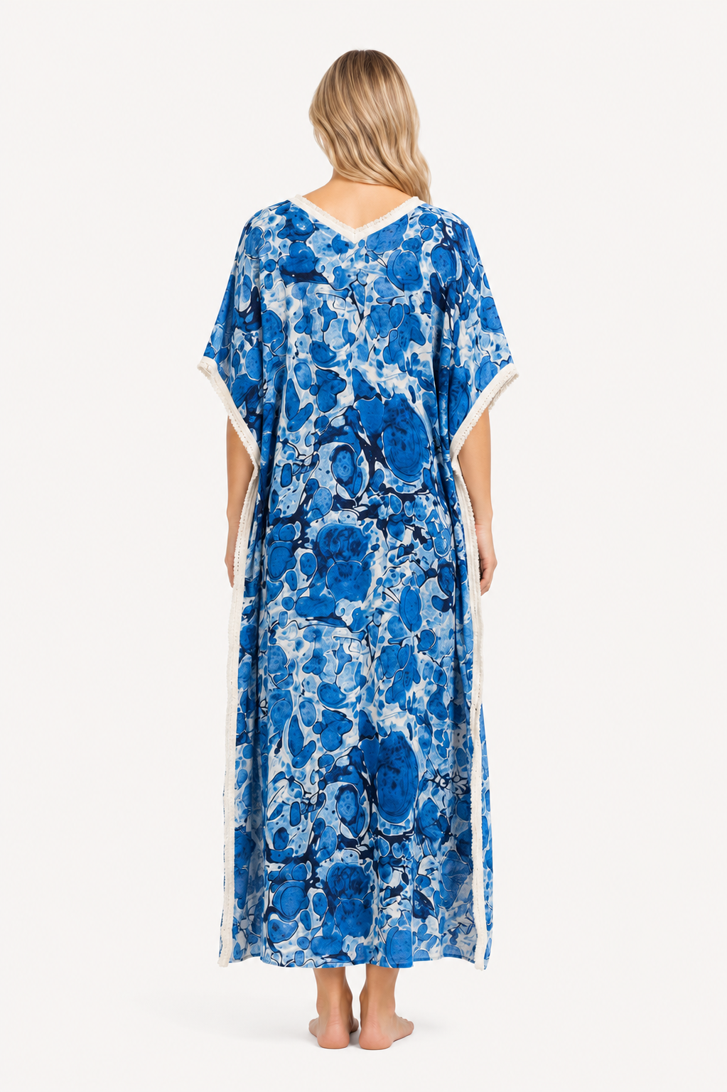 Aqua Blue Kaftan Maxi Dress