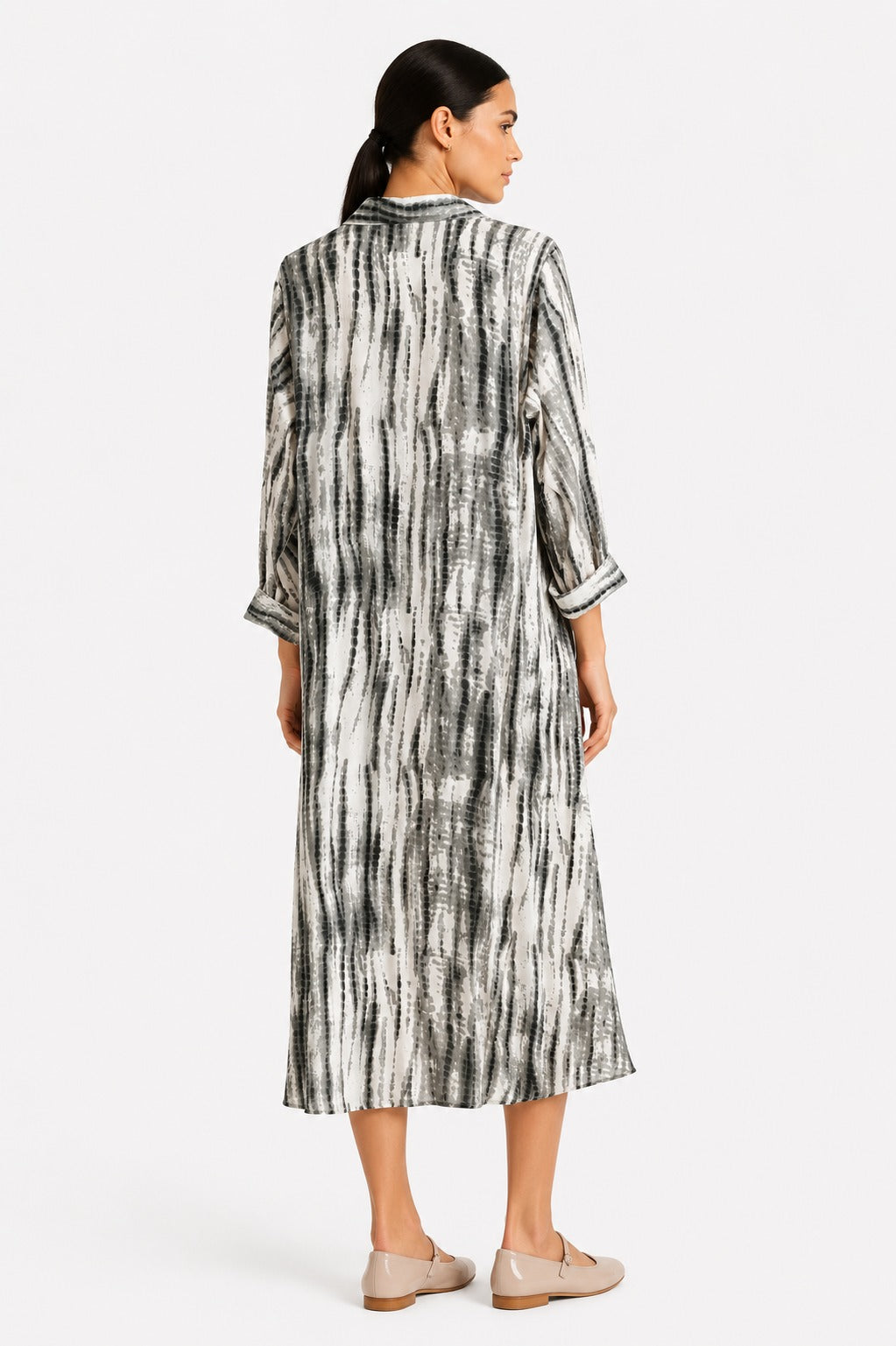 Luxury Craft Print Midi Shirt Dress