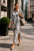 Luxury Craft Print Midi Shirt Dress