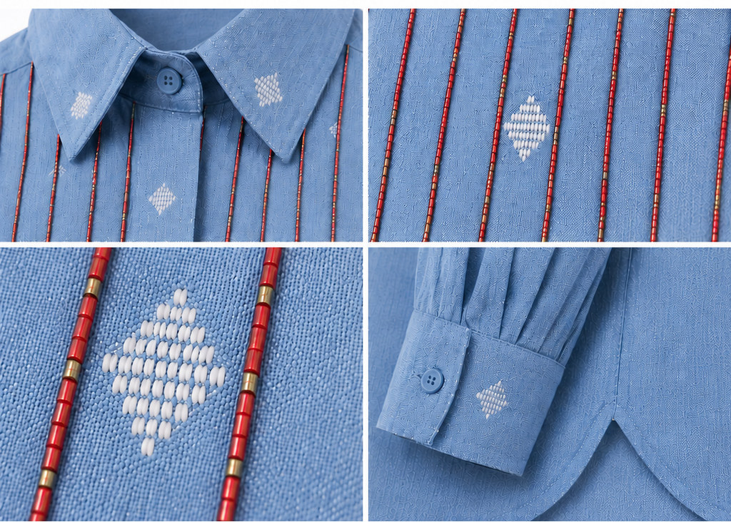Sky blue weaved shirt