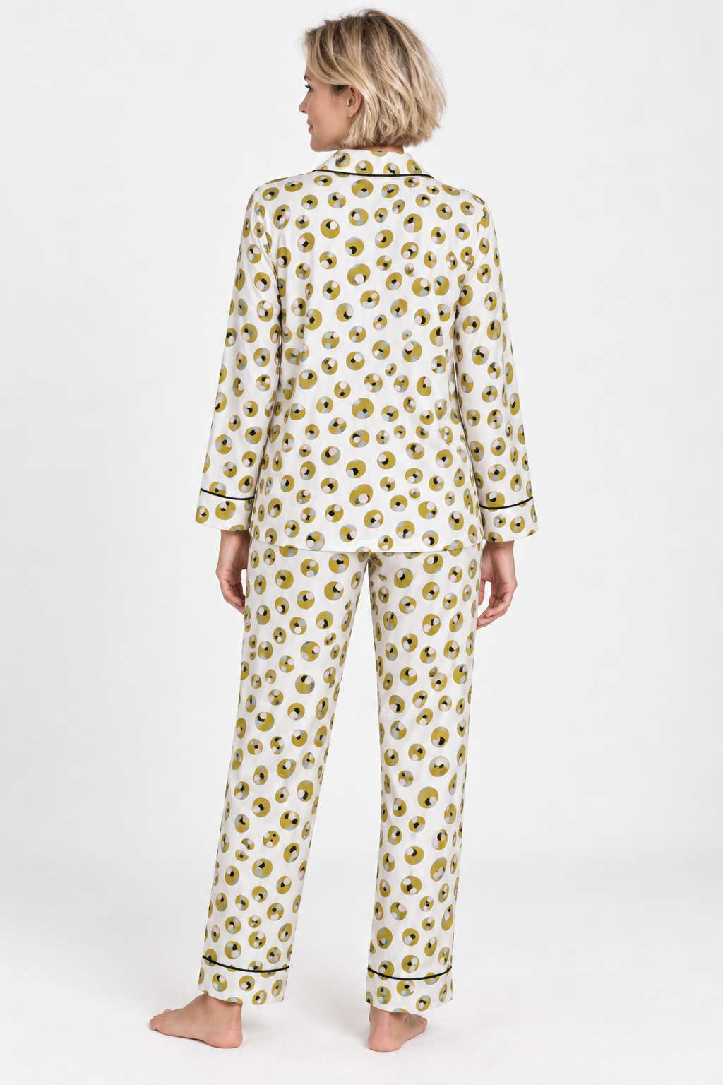 Olive Sage Green Printed Pyjama Set | Women's Cotton Loungewear