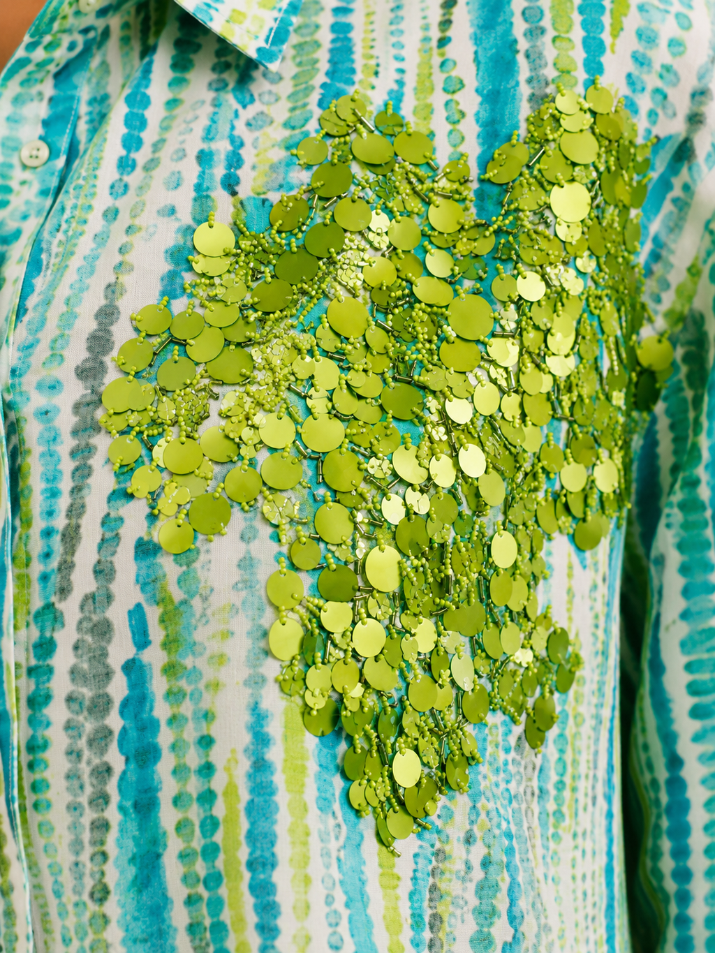 Modern Teal sequins shirt