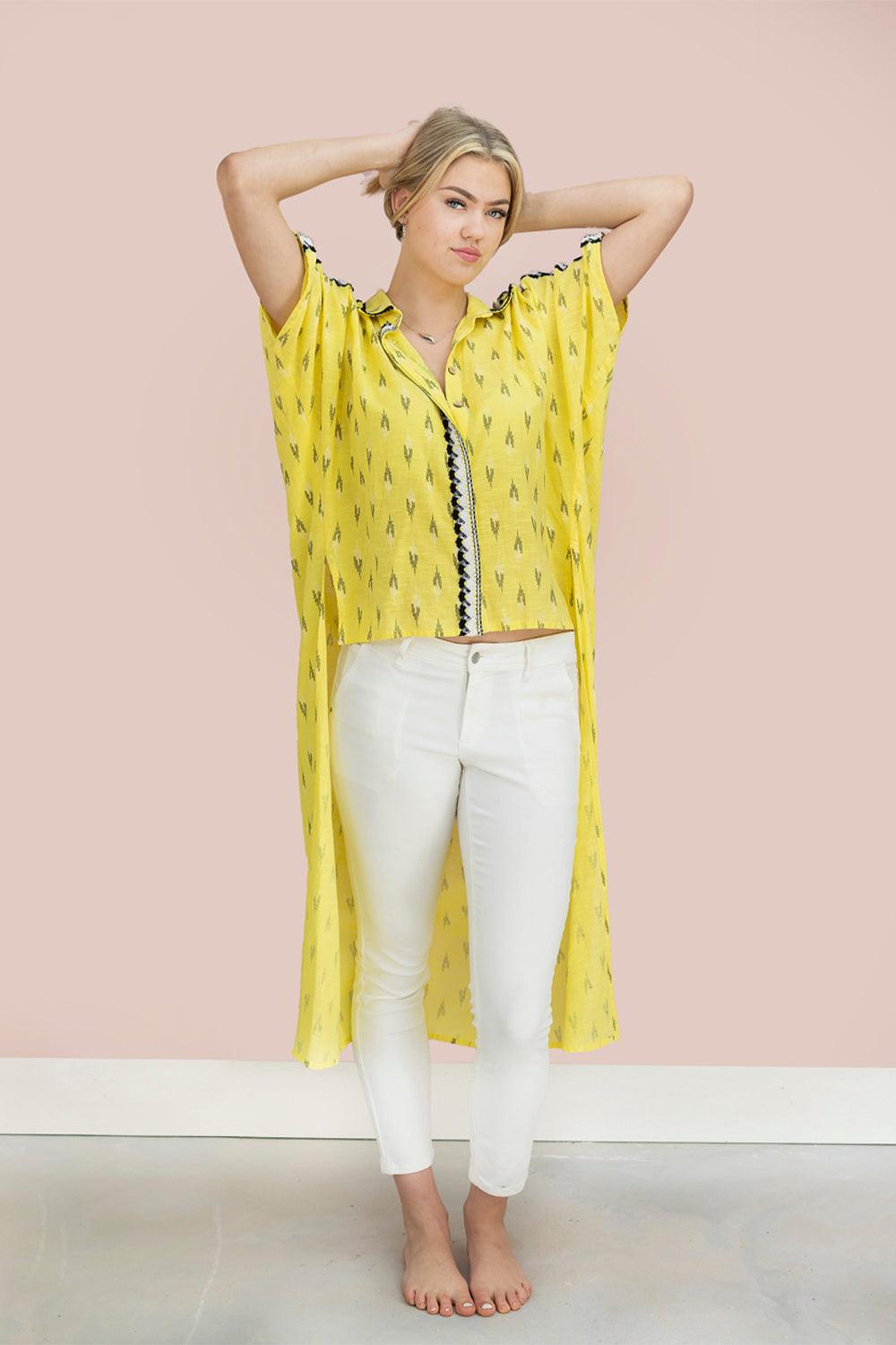 High-Low Shirt Style Dresstan - Yuniku London