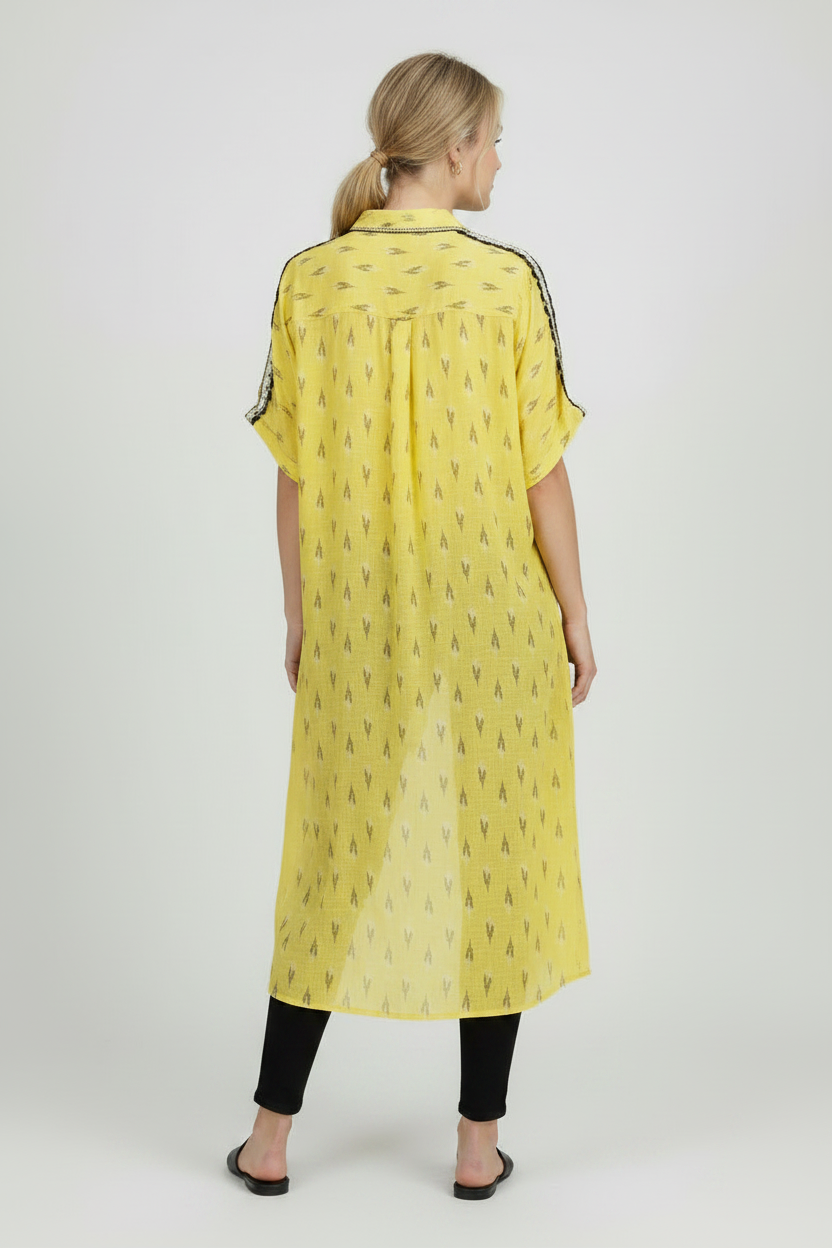 Sunshine Yellow Cape High-Low Shirt