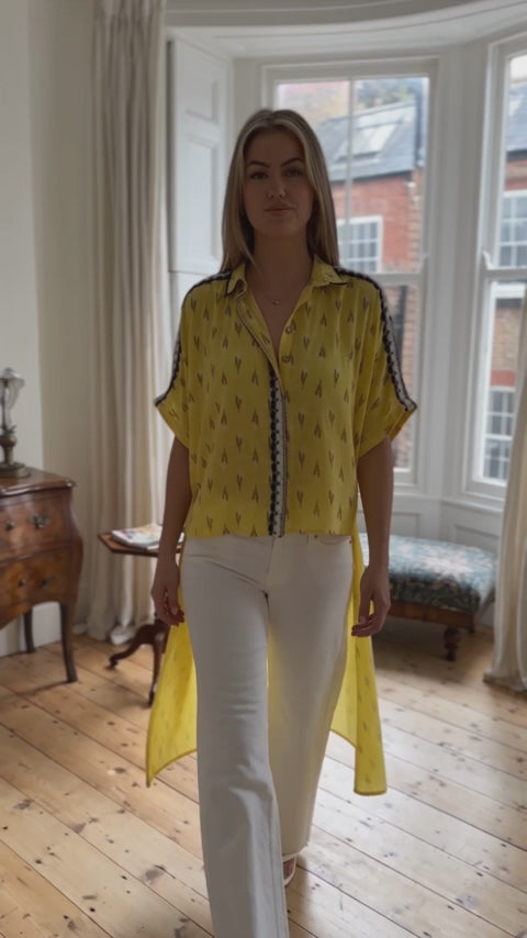 Sunshine Yellow Cape High-Low Shirt