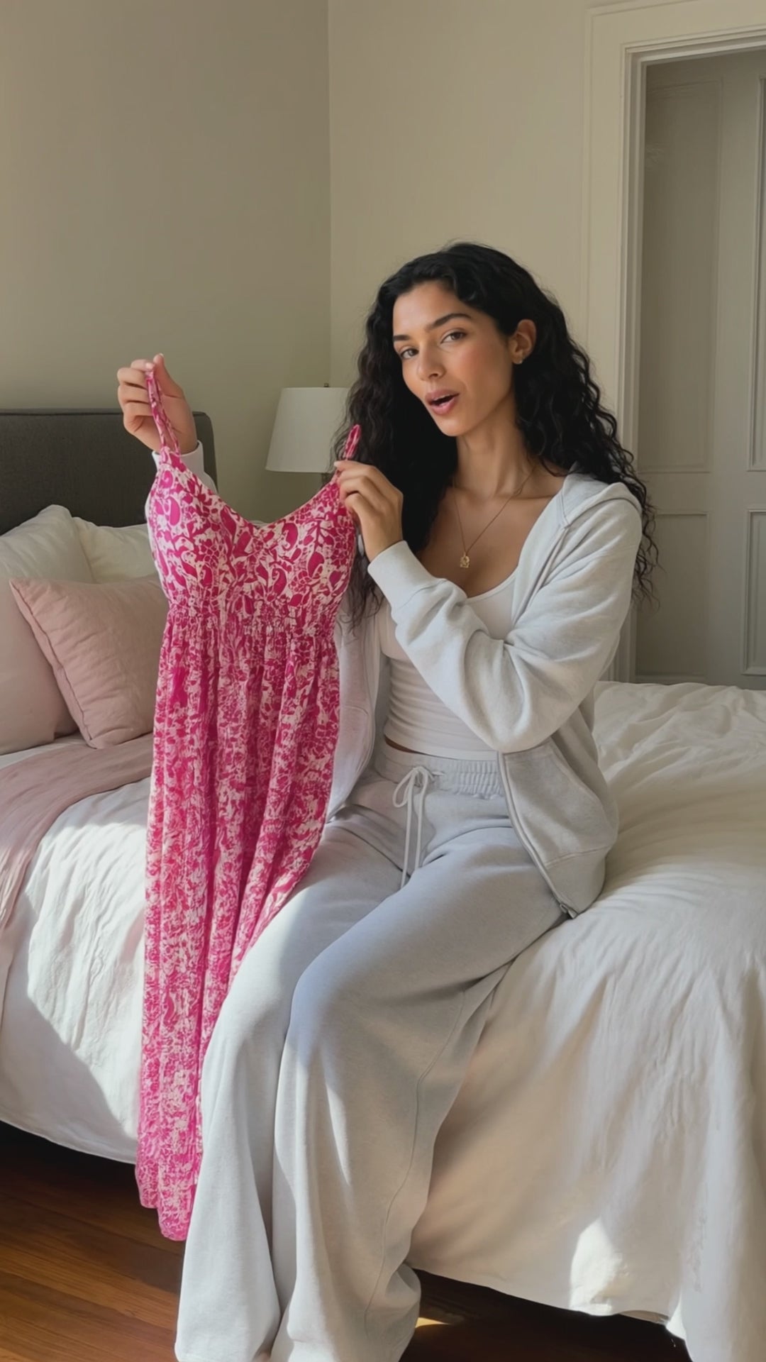 Fuschia Paisley Summer Midi Dress