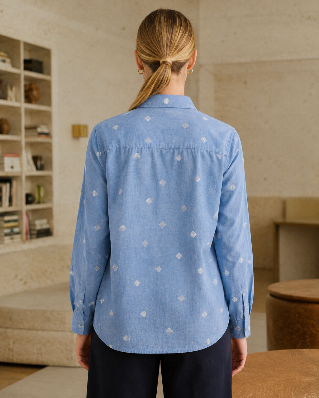 Sky blue weaved shirt