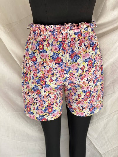 women, Floral, summer, shorts set, comfortable, cotton, natural fabric,button down front, collar top