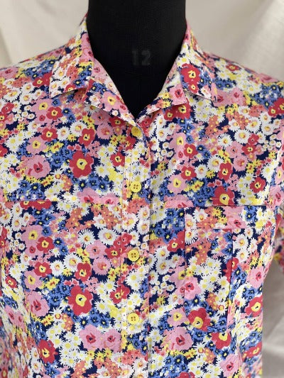 women, Floral, summer, shorts set, button down front, collar top