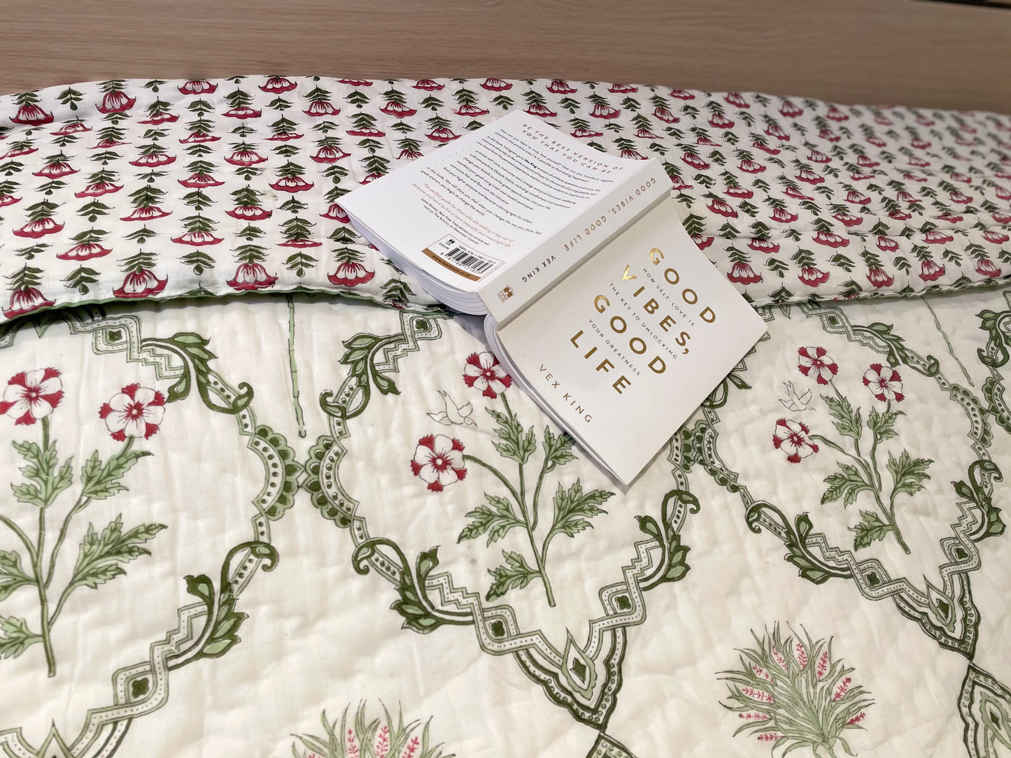 YunikuLondon, handblock paradise Garden Reversible Quilt