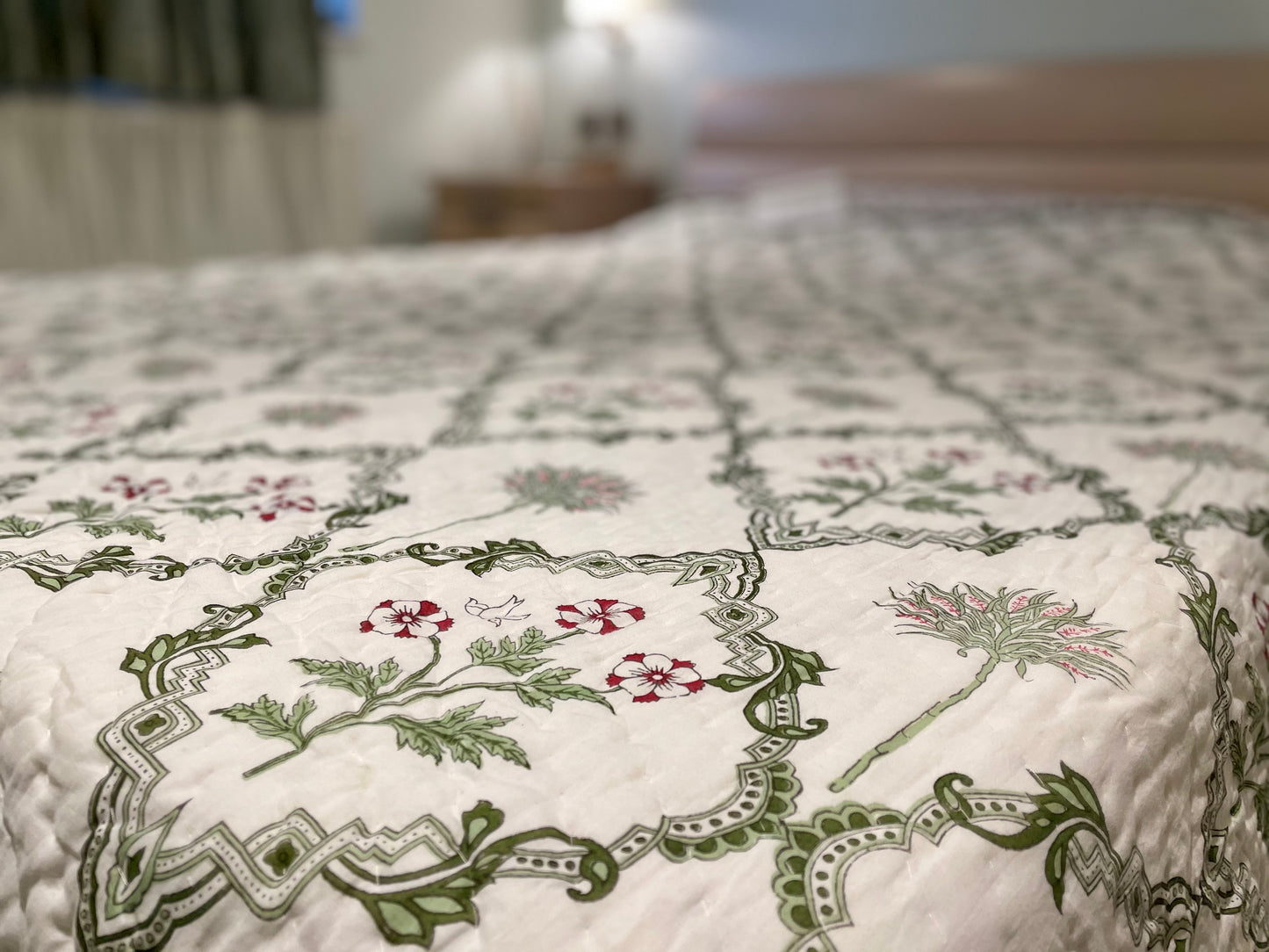 YunikuLondon, handblock paradise Garden Reversible Quilt