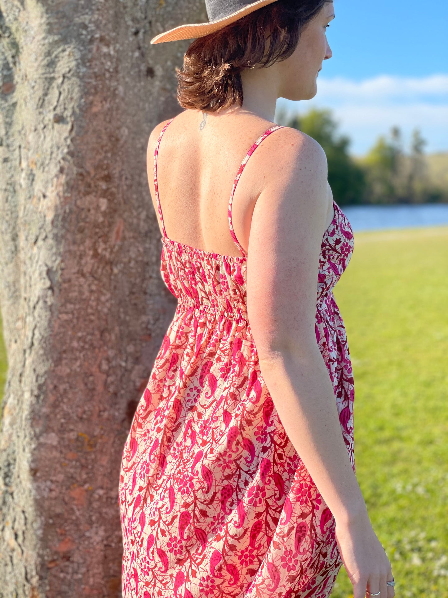 Fuschia Paisley Maxi Dress